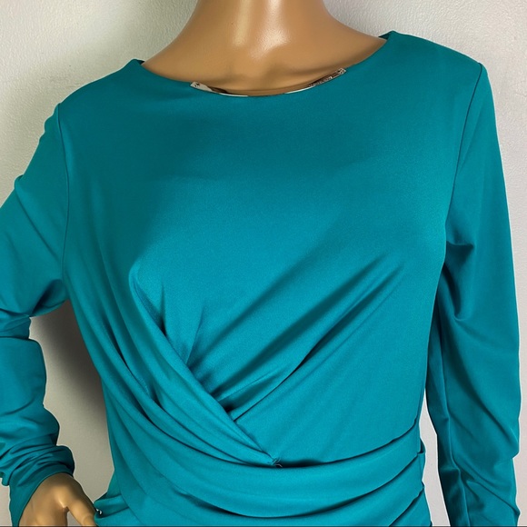 MICHAEL MICHAEL KORS BLUE LONG SLEEVE MINI DRESS - Picture 3 of 10